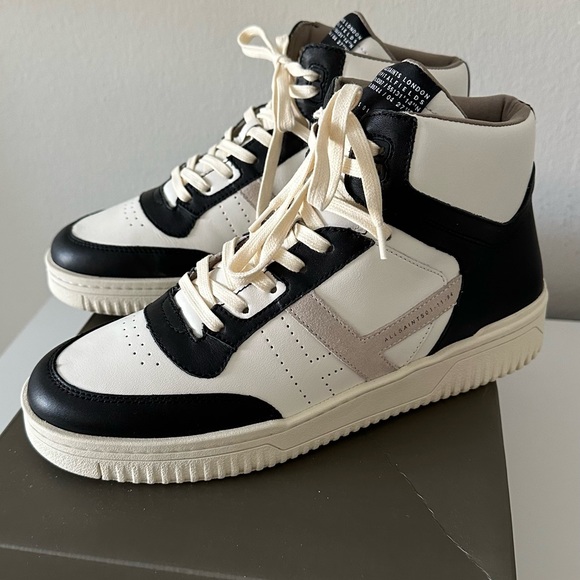 NWT All Saints Pro Suede High Tops Black/White US 8 - Picture 4 of 12